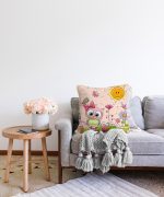 Sevimli Kediler Dijital Baskılı Dekoratif Raşel Kadife Yastık Kırlent Kılıfı Realhomes