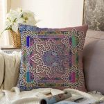 Geometrik Çini Özel Tasarım Modern Raşel Kadife Yastık Kırlent Kılıfı Realhomes