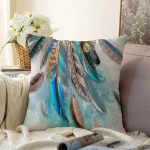 - Sonil-K-4257-Gorsel1 - Realhomes  Kuş Tüyü Tasarımlı Modern Raşel Kadife Yastık Kırlent Kılıfı Realhomes