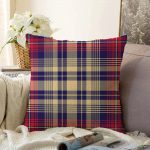 Ekose Çizgiler Motifli Özel Tasarım Raşel Kadife Yastık Kırlent Kılıfı Realhomes