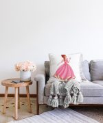 Pamuk Prenses Çizgifilm Desenli 3D Çocuk Odası Raşel Kadife Yastık Kırlent Kılıfı Realhomes