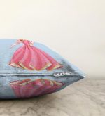 Pamuk Prenses Çizgifilm Desenli 3D Çocuk Odası Raşel Kadife Yastık Kırlent Kılıfı Realhomes