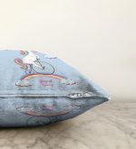 Mavi Zeminde Bisiklet ve Unicorn Tasarımlı Çocuk Odası Raşel Kadife Yastık Kırlent Kılıfı Realhomes