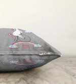 - Sonil-K-4339-Gorsel3 - Realhomes  Gri Zeminde Bisiklet ve Unicorn Tasarımlı Çocuk Odası Raşel Kadife Yastık Kırlent Kılıfı Realhomes