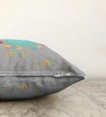 Gri Zeminde Baby Shower Tasarımlı Çocuk Odası Raşel Kadife Yastık Kırlent Kılıfı Realhomes