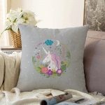 - Sonil-K-4348g-Gorsel1 - Realhomes  Gri Zeminde Unicorn At Desenli Çocuk Odası Raşel Kadife Yastık Kırlent Kılıfı Realhomes