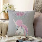 Baby Shower Unicorn At Tasarımlı Çocuk Odası Raşel Kadife Yastık Kırlent Kılıfı Realhomes
