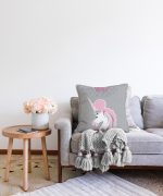 Baby Shower Unicorn At Tasarımlı Çocuk Odası Raşel Kadife Yastık Kırlent Kılıfı Realhomes