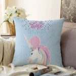Baby Shower Unicorn At Tasarımlı Çocuk Odası Raşel Kadife Yastık Kırlent Kılıfı Realhomes