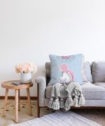 Baby Shower Unicorn At Tasarımlı Çocuk Odası Raşel Kadife Yastık Kırlent Kılıfı Realhomes
