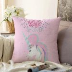 Baby Shower Unicorn At Tasarımlı Çocuk Odası Raşel Kadife Yastık Kırlent Kılıfı Realhomes