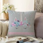 - Sonil-K-4358g-Gorsel1 - Realhomes  Gri Zeminde Baby Shower Özel Tasarım Çocuk Odası Raşel Kadife Yastık Kırlent Kılıfı Realhomes