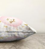Pembe Balon ve Altın Kalpler Özel Tasarımlı Çocuk Odası Raşel Kadife Yastık Kırlent Kılıfı Realhomes