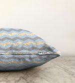 Gri Altın Varaklı Çizgi Motifli Çocuk Odası Raşel Kadife Yastık Kırlent Kılıfı Realhomes