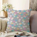 Gri Zeminde Rengarenk Kalpler Çocuk Odası Raşel Kadife Yastık Kırlent Kılıfı Realhomes