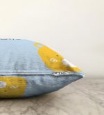 Sarı Ayıcık Hello Motifli Çocuk Odası Raşel Kadife Yastık Kırlent Kılıfı Realhomes