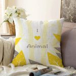 I Love Animals Tasarımlı Çocuk Odası Raşel Kadife Yastık Kırlent Kılıfı Realhomes