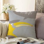 I Can Fly Leylek Motifli Bebek Odası Raşel Kadife Yastık Kırlent Kılıfı Realhomes