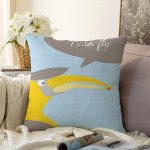 I Can Fly Leylek Motifli Bebek Odası Raşel Kadife Yastık Kırlent Kılıfı Realhomes