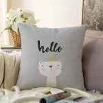 Hello Kedicik Özel Tasarımlı Bebek Odası Raşel Kadife Yastık Kırlent Kılıfı Realhomes