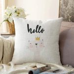 Hello Kedicik Özel Tasarımlı Bebek Odası Raşel Kadife Yastık Kırlent Kılıfı Realhomes