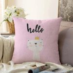 - Sonil-K-4383p-Gorsel1 - Realhomes Hello Kedicik Özel Tasarımlı Bebek Odası Raşel Kadife Yastık Kırlent Kılıfı Realhomes