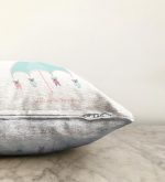 Şemsiye ve Sevimli Ayıcıklar Motifli Bebek Odası Raşel Kadife Yastık Kırlent Kılıfı Realhomes