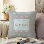 Renkli Şemsiyeler Özel Tasarımlı Bebek Odası Raşel Kadife Yastık Kırlent Kılıfı Realhomes