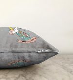 Gri Zeminde Unicorn Motifli Bebek Odası Raşel Kadife Yastık Kırlent Kılıfı Realhomes