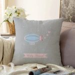 Gri Zeminde Balon Tasarımlı Bebek Odası Raşel Kadife Yastık Kırlent Kılıfı Realhomes