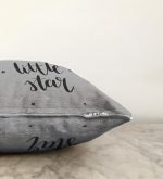 Gri Zeminde Little Star Yıldız Tasarımlı Bebek Odası Raşel Kadife Yastık Kırlent Kılıfı Realhomes