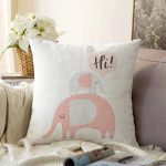 - Sonil-K-4505-Gorsel1 - Realhomes  Beyaz Zeminde Sevimli Filler Özel Tasarımlı Bebek Odası Raşel Kadife Yastık Kırlent Kılıfı Realhomes