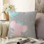 Realhomes Özel Tasarımlı Dijital Baskılı Çocuk Odası Raşel Kadife Yastık Kırlent Kılıfı Realhomes
