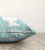 Yeşil Ekose Zeminli Fil Desenli Bebek Odası Raşel Kadife Yastık Kırlent Kılıfı Realhomes