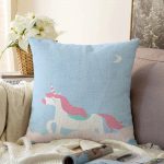 - Sonil-K-4547m-Gorsel1 - Realhomes  Mavi Unicorn At Desenli Dijital Baskılı Bebek Odası Raşel Kadife Yastık Kırlent Kılıfı Realhomes