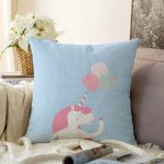 - Sonil-K-4552m-Gorsel1 - Realhomes  Mavi Zeminde Unicorn At Tasarımlı Bebek Odası Raşel Kadife Yastık Kırlent Kılıfı Realhomes