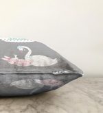 - Sonil-K-4563-Gorsel3 - Realhomes  Gri Zeminde Kuğu Motifli Özel Tasarım Bebek Odası Raşel Kadife Yastık Kırlent Kılıfı Realhomes