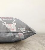 - Sonil-K-4577-Gorsel3 - Realhomes  Gri Zeminde Sevimli Geyik Tasarımlı Çocuk Odası Raşel Kadife Yastık Kırlent Kılıfı Realhomes