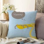 - Sonil-K-4590m-Gorsel1 - Realhomes  Mavi Zeminde Leylek Motifli Özel Tasarım Çocuk Odası Raşel Kadife Yastık Kırlent Kılıfı Realhomes