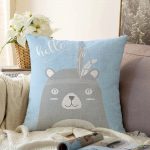 Realhomes Özel Tasarımlı Dijital Baskılı Çocuk Odası Raşel Kadife Yastık Kırlent Kılıfı Realhomes