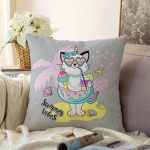 Realhomes Özel Tasarımlı Dijital Baskılı Çocuk Odası Raşel Kadife Yastık Kırlent Kılıfı Realhomes