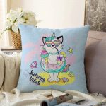 Realhomes Özel Tasarımlı Dijital Baskılı Çocuk Odası Raşel Kadife Yastık Kırlent Kılıfı Realhomes