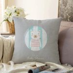 - Sonil-K-4807-Gorsel1 - Realhomes  Welcome Baby Shower Temalı Sevimli Ayıcık Çocuk Odası Raşel Kadife Yastık Kırlent Kılıfı Realhomes
