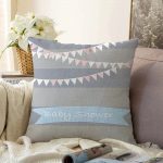 Gri Çizgili Baby Shower Çocuk Odası Raşel Kadife Yastık Kırlent Kılıfı Realhomes