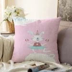 Sevimli Sirk Tavşanı Çocuk Odası Raşel Kadife Yastık Kırlent Kılıfı Realhomes