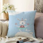 - Sonil-K-4814-Gorsel1 - Realhomes  Sevimli Sirk Tavşanı Çocuk Odası Raşel Kadife Yastık Kırlent Kılıfı Realhomes
