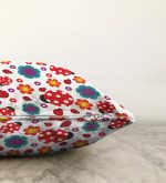 - Sonil-K-4839-Gorsel3 - Realhomes  Realhomes Beyaz Zeminde Uğurböceği Dijital Baskılı Modern Raşel Kadife Yastık Kılıfı Realhomes