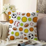 Realhomes Spor Topları Dijital Baskılı Modern Raşel Kadife Yastık Kılıfı Realhomes