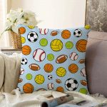 Realhomes Spor Topları Dijital Baskılı Modern Raşel Kadife Yastık Kılıfı Realhomes