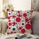 Realhomes Spor Topları Dijital Baskılı Modern Raşel Kadife Yastık Kılıfı Realhomes